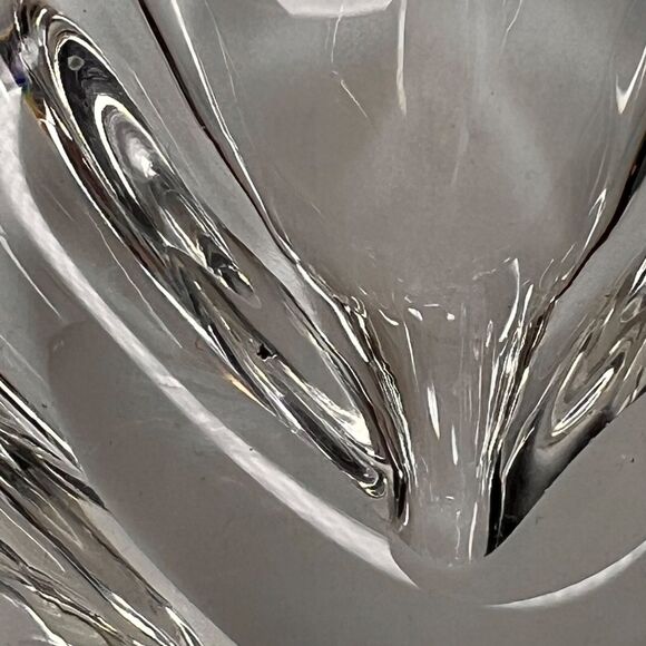 Vintage MCM Swedish Style Crystal Candy Dish Bowl Classic Cross Foot Design - Picture 9 of 12